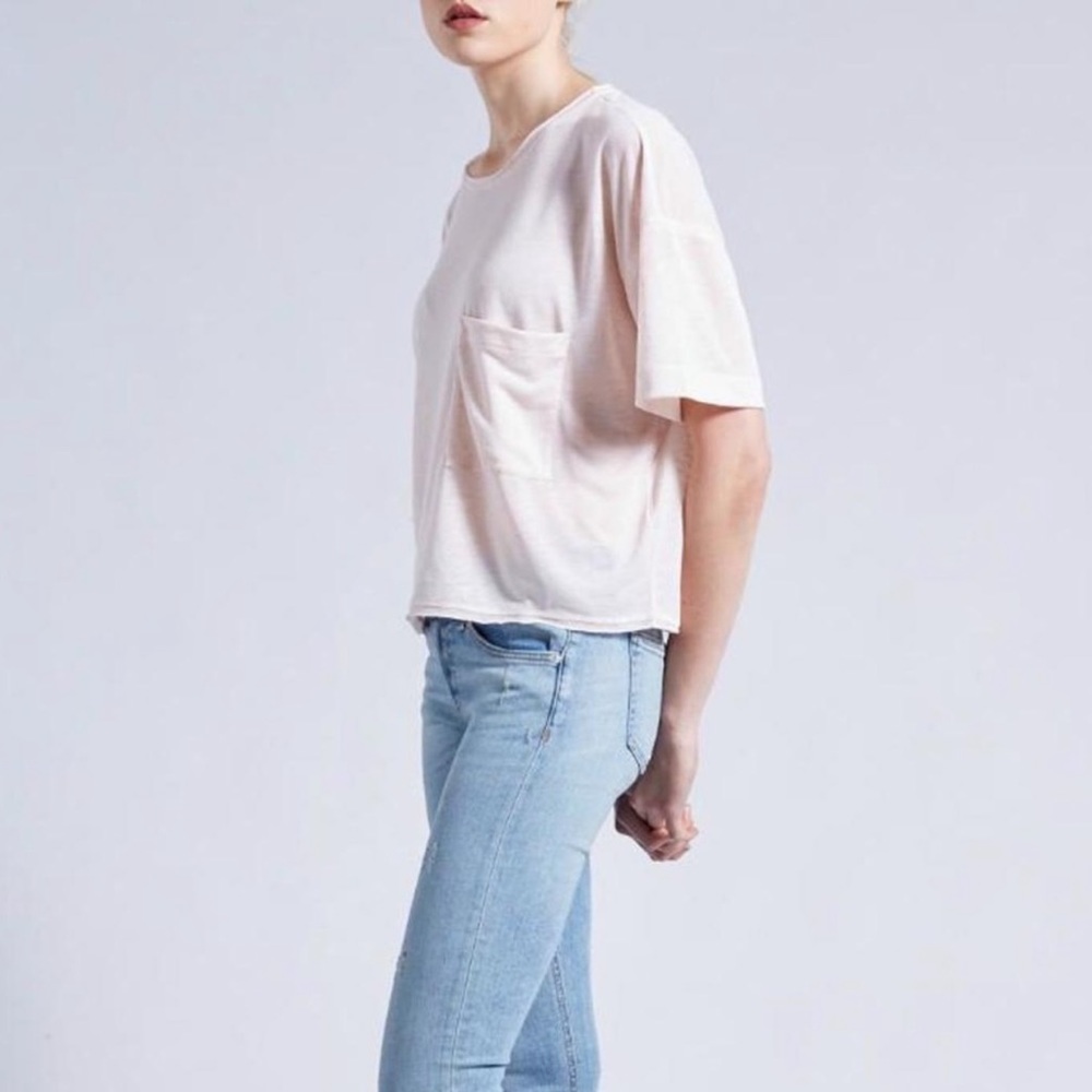 Rag & Bone blush pink crop top oversized t-shirt